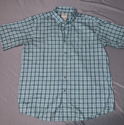 Vintage LL Bean Mens Button Down Shirt Short Sleeve XL