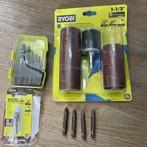 Verschiedene RYOBI Bits, Trommelschleifer, Bolzenausdreher
