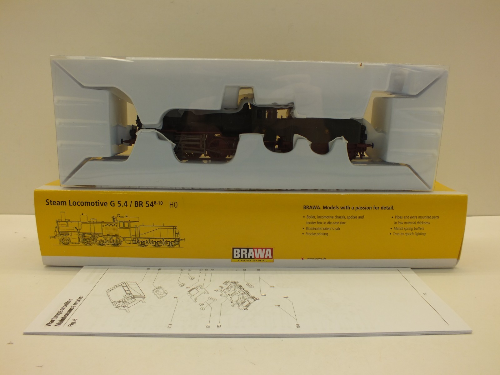 BRAWA 40154 HO DC G 5.4 BR 54 K.P.E.V. 4219 LOCO 2-6-0 NOS BOXED (OO3204)