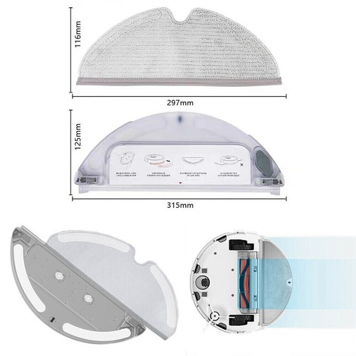 Water Tank + Cleaning Mop For Roborock S6 S50 S51 S55 T6 Vacuum Cleaner Parts - Imagen 8 de 11