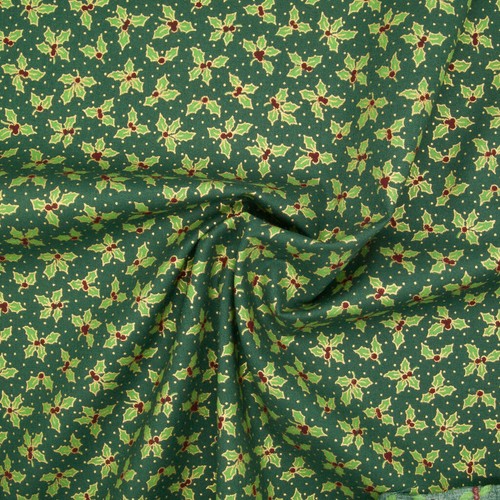 100% Cotton Christmas Fabric STAR REINDEER XMAS TREE RED GREEN GOLD Material - Picture 21 of 79