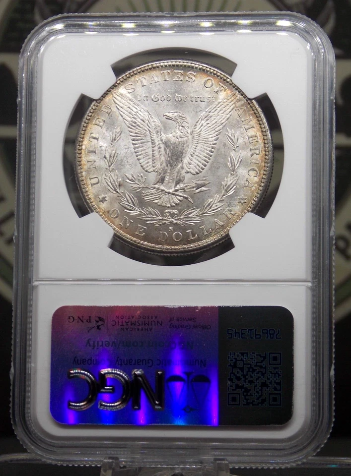 1885 "S" Morgan SILVER Dollar $1 NGC MS61 #023 Unc Uncirculated ECC&C, Inc. - Image 4 of 4