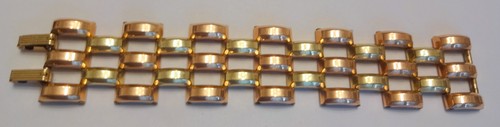 Pulsera Art Deco Vintage Para Hombre Unisex Rosa Amarillo Oro 12k Rellena Ancha Gruesa - Imagen 2 de 10