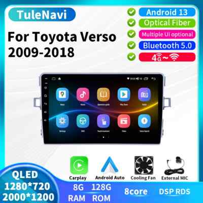 For Toyota Verso Auto Radio GPS Head Unit Multimedia Player Carplay Navigation