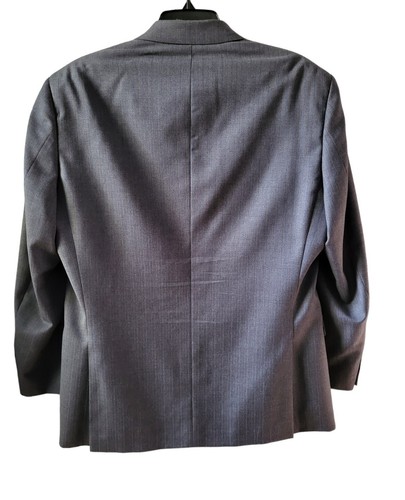 Andrew Fezza Gray Pin Striped Suit 100% Worsted Wool Jacket Size 38SH Pants 32SH - Picture 3 of 18