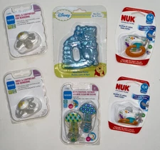 NEW Newborn & 0-6mo MAM & NUK Boy Pacifier & Disney Teether & Clip Set Lot