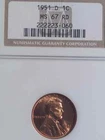 1951D NGC GRADED MS67 RED LINCOLN WHEAT CENT NGC 67 RED GEM BEAUTY BUY IT NOW!