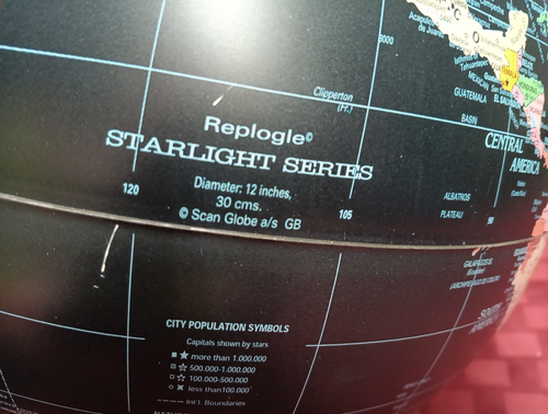 Old Deco Replogle Starlight Series Black Lighted World Globe Lamp Light Decor - Picture 10 of 14