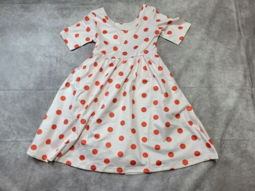 Happy Baby Ballet Dress Kids Size 4-5 Years White Blush Dot Short Sleeve Comfy