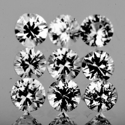 White Sapphire Round 3.00 mm 9 pieces, Flawless-VVS, Natural Loose Gemstone