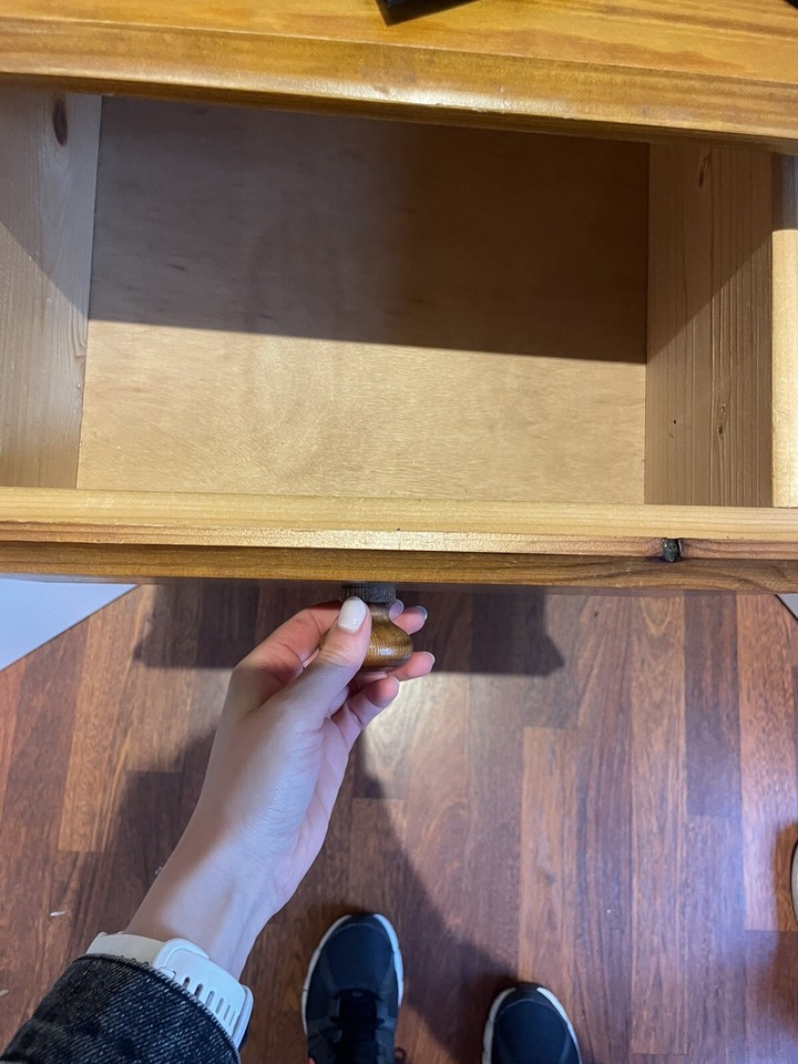 Vintage Pine Wood 3 Drawer Bedside Table Nightstand Side Table Lots Of