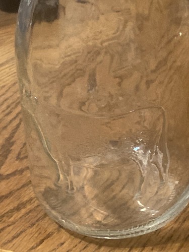 Vintage VTG 1 Quart Glass Milk Bottle Embossed 1888 Cow Star Canada - 第 5/10 張圖片