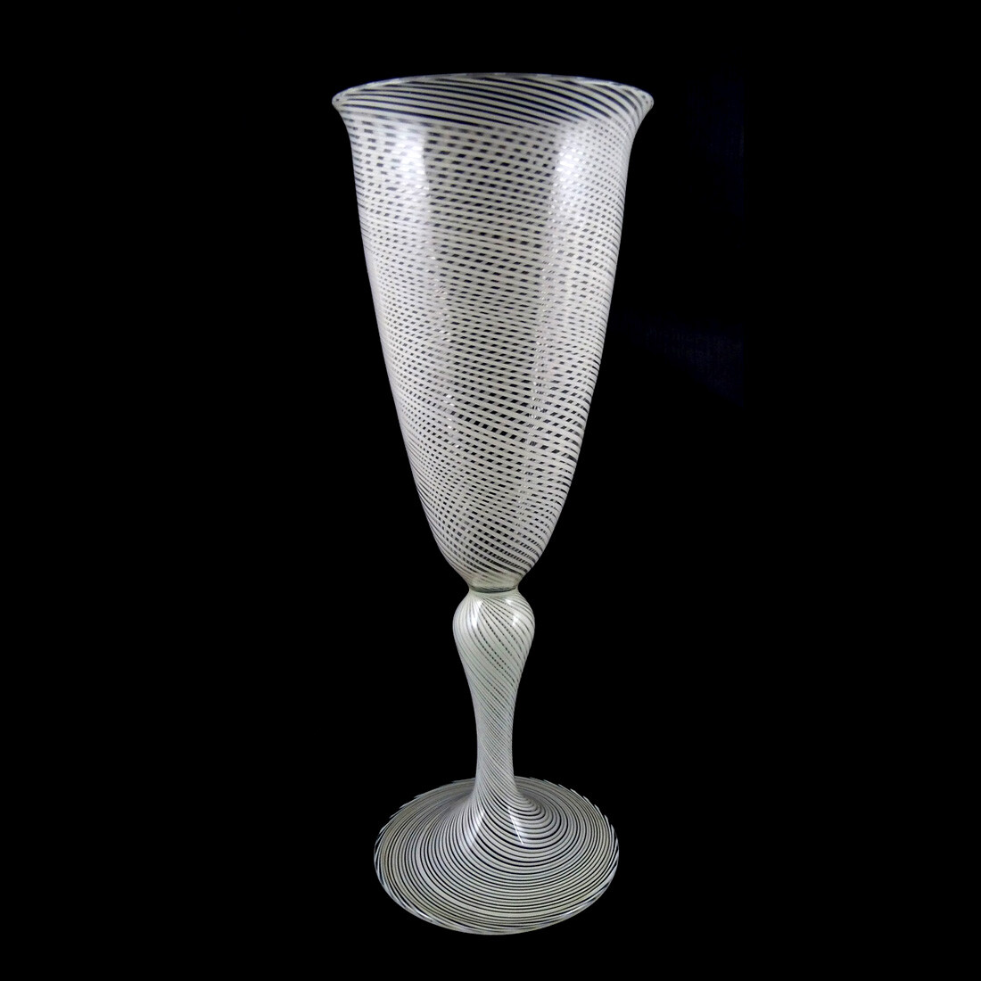 Champagne flute with spiral glass threads, Facon de Venise circa 192030 eBay