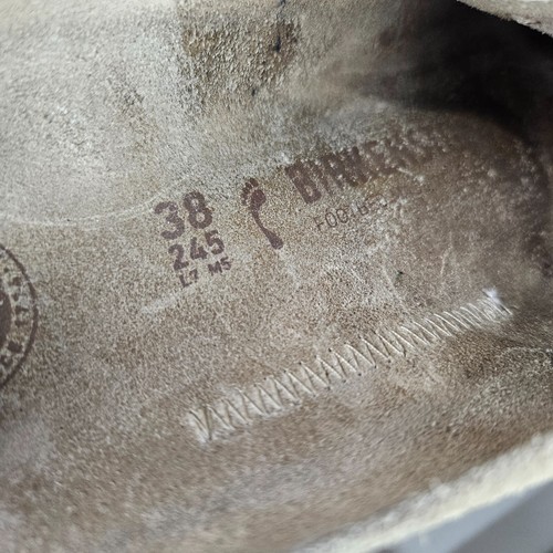 Birkenstock Buckley Slip On Clog Shoe Tan Leather Buckle Comfort Women's 38 / 7 - Picture 4 of 5