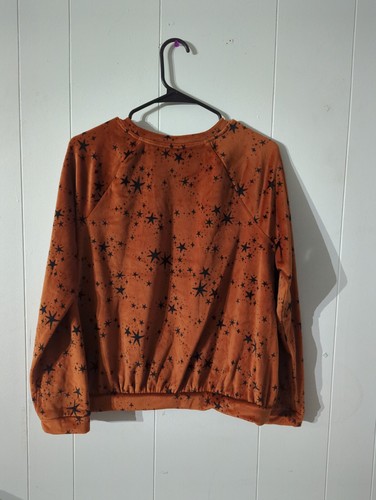 Cat & Jack Chestnut Brown Star Print Sweatshirt - Size XXL #I5 - Picture 3 of 5