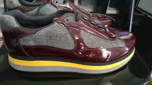 maroon prada sneakers