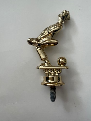 Comic Bowler Male & Female Trophy Trim Parts Gold Metal 3-1/2” *NEW* - Picture 2 of 7