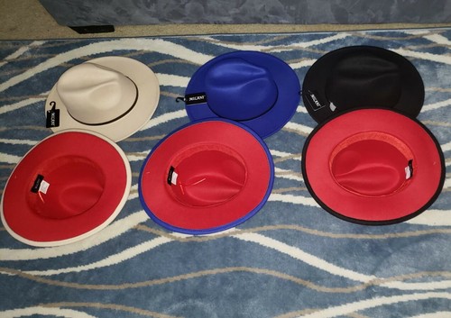 FEDORA PANAMA COWBOY INDIANA JONES UPTURN WIDE BRIM COTTON 2 TONE HAT UNISEX - Imagen 3 de 4