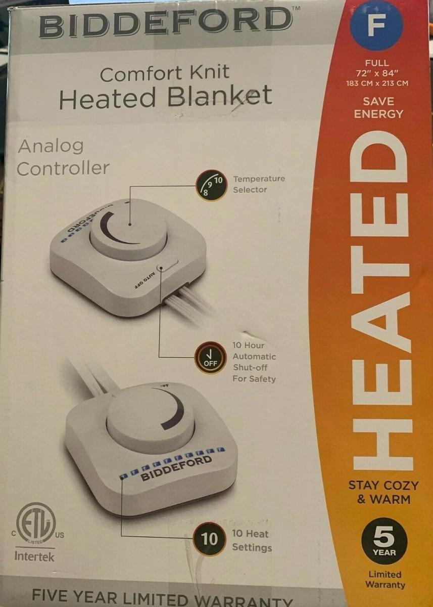 Biddeford blankets comfort knit fleece heated electric blanket clearance