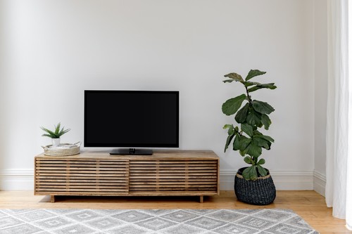 Leo Sliding Doors Solid Wood 140 cm Modern Entertainment TV Unit with Storage - Picture 7 of 8