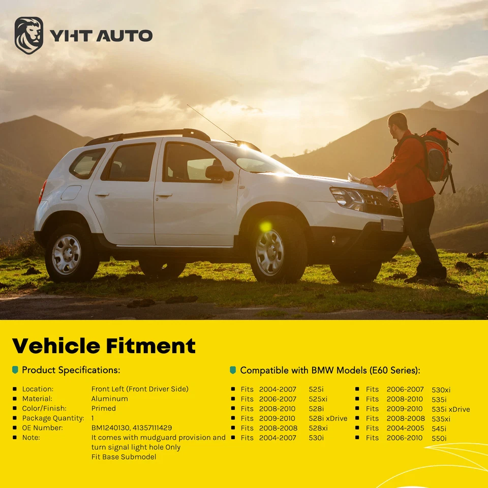 Guardabarros delantero para BMW 525i 525xi 528i 528i xDrive 528xi 530xi 535i xDrive Foto 2 de 4