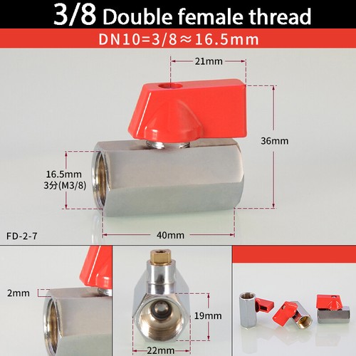 Ball Valve 1/8" ~ 1/2" Bsp Male Female Air Compressor To Hose Mini Ball Valve - Picture 13 of 23
