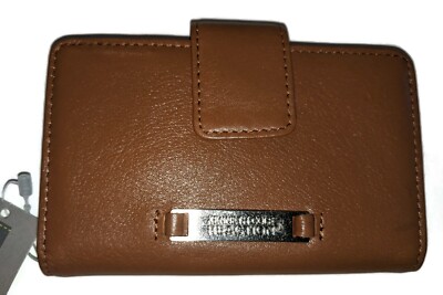 Rolfs Women's  Credit Card Case ID Holder With Snap Tab Closure, Brown, New
