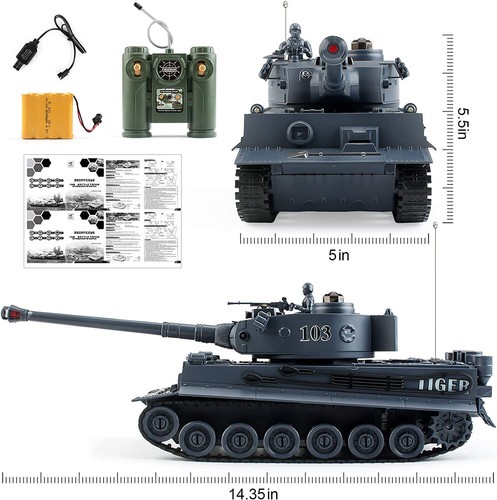 Remote Control 2pc Tank Set German Tiger | M1A2 Battle Military 1:28 RC Soldiers - Picture 5 of 10