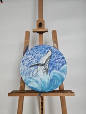 Sea painting on canvas. Wale. Acrylyc. Waves. 