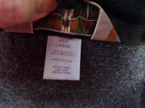 Vintage USA EMS Fleece Jacket Mens LG Char Gray L/S Zip Front 3 Zip Pockets B25 - Picture 12 of 13