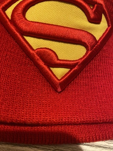 Girls DC Comics Super Girl Red Logo Beanie Hat Girls One Size Acrylic Soft - Picture 3 of 14
