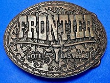 Frontier Hotel  Casino Las Vegas NV Vtg. Longhorn Cowboy Western Belt Buckle