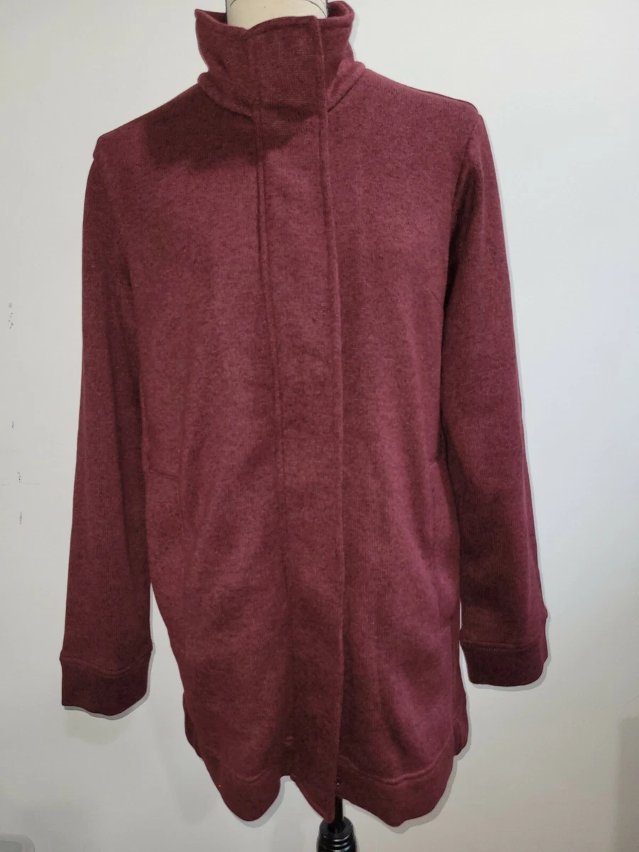 Lands end sweater fleece coat cheap