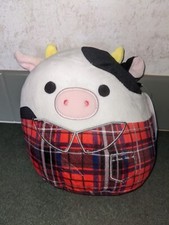 Squishmallows Connor the Cow Fall 2022 Plaid Harvest 7.5in Kellytoys Stuff