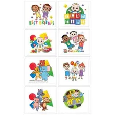 NEW 8 pc COCOMELON CARTOON temporary tattoos kids party favors