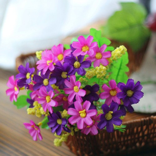 28 Falus Fausses flores De Daisy ramo ramo ramo boda de seda ψ - Imagen 6 de 31