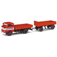 Busch 95197 H0 ESPEWE: IFA W50 L Fp, Fahrschule Feuerwehrgespann NEUHEIT 2024