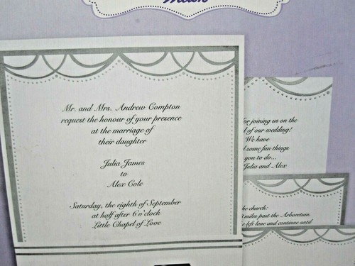 Wilton Hochzeitseinladungsset mit Taschenfoto silberweiß 25 Sets pro Kit - Bild 2 von 12