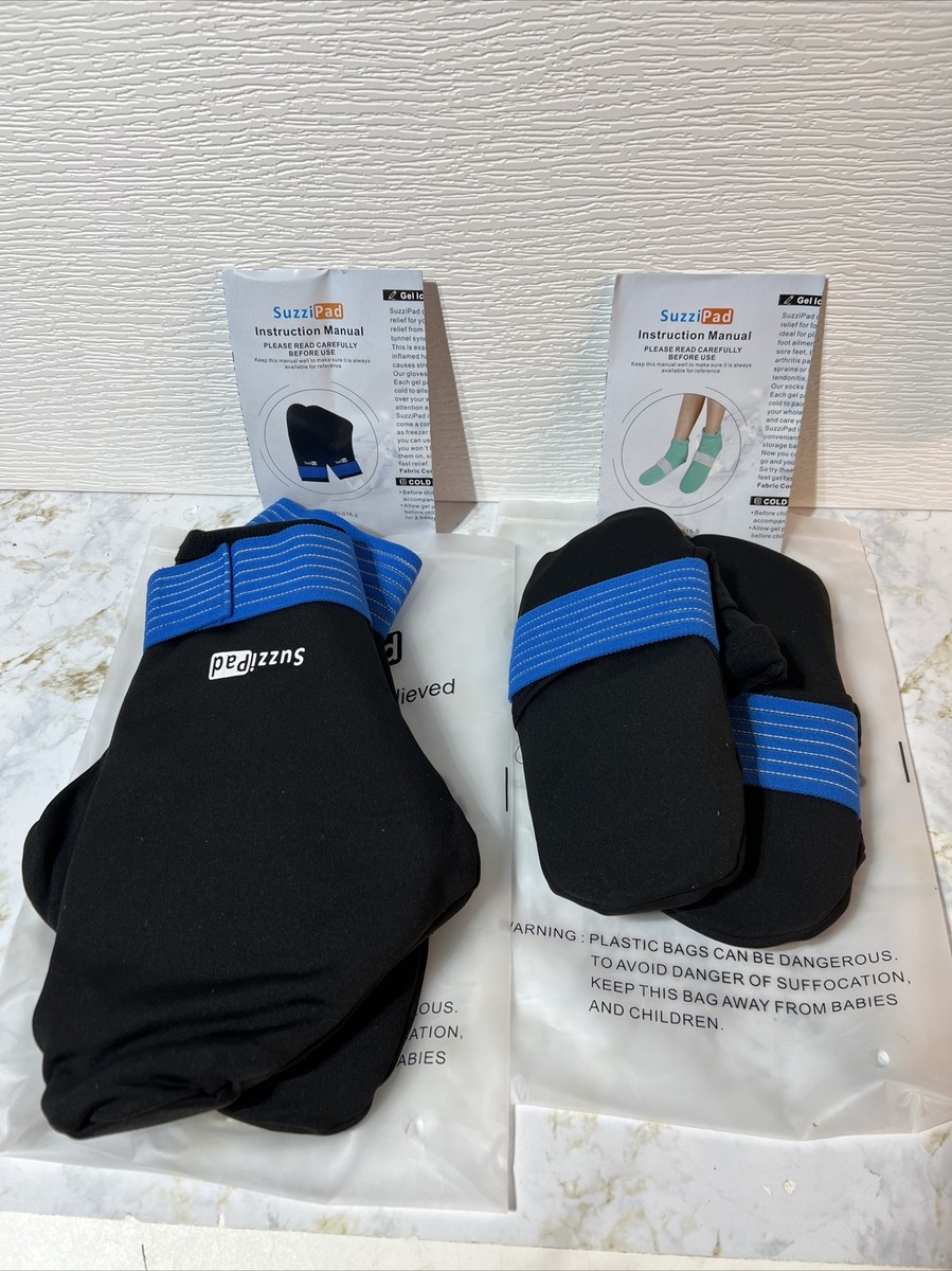 SuzziPad Cold Therapy Socks & Hand Ice Pack Cold Gloves for