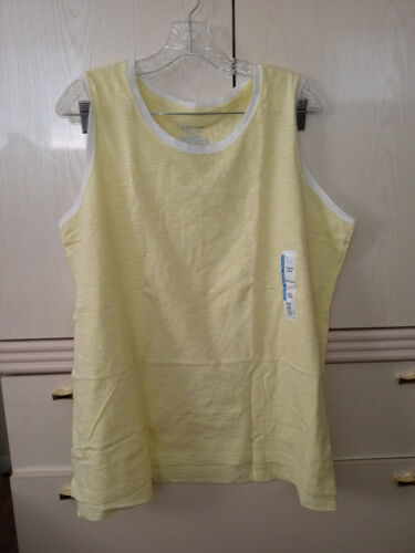 Time and Tru Women's 100% Cotton Micro Striped Tank Top SIZE 3XL/3XG (22)