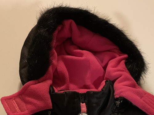 Rothschild Girls Coat XL 16 Detachable Hood New 16 Black Pink Faux Fur Puffer - Picture 5 of 9