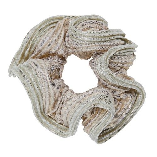 CELINE| (SCRUNCHY BLASON IN SILK AND BRASS WITH GOLD FI W) Celine Scrunchy Blason in Silk and Brass with Gold Finish