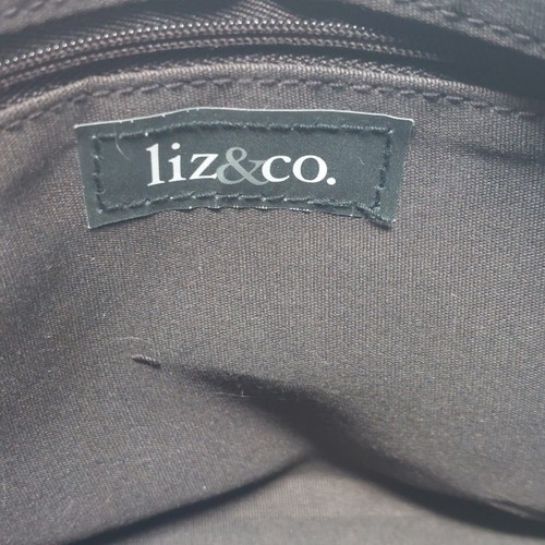 Liz & Co Vintage Y2K Black Brown Geometric Faux Leather Hobo Shoulder Bag - Picture 14 of 14
