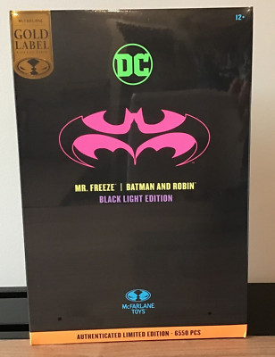 DC Multiverse Batman and Robin Mr. Freeze Black Light Gold Label EE Exclusive