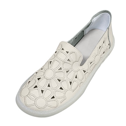 Summer Women's Hollow Out Shallow Mouth Comfortable Breathable Flat Soft Loafers - Foto 8 di 21