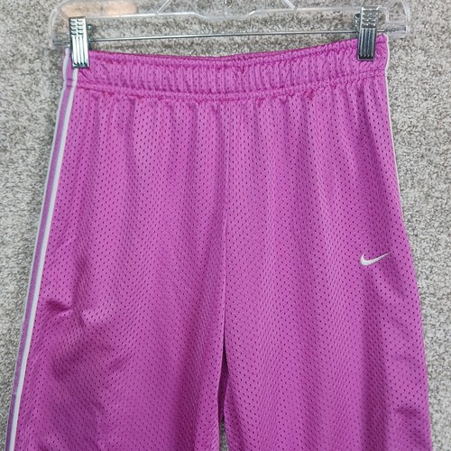 Nike Pants Girls L Pink Dri Fit Elastic Waist Mesh Drawstring Straight Track - Picture 2 of 11