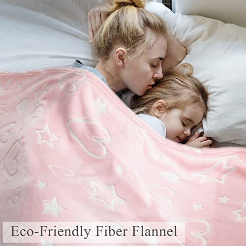 Glow in The Dark Star &Heart Blanket Gifts for Girls&Boys Kids B-pink Star - Picture 4 of 7