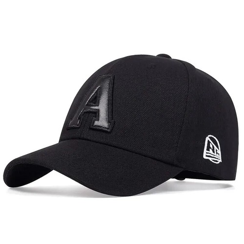 Unisex A Letter Leder Etikett Stickerei Hüte Druckknopflasche verstellbar Baseballmützen - Bild 25 von 27