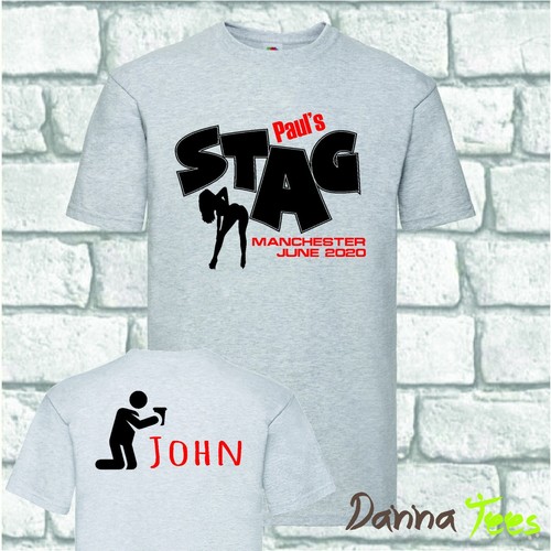 T-Shirt Stampate Personalizzate UNISEX con il tuo logo cervo gallina festa di compleanno - Foto 6 di 11