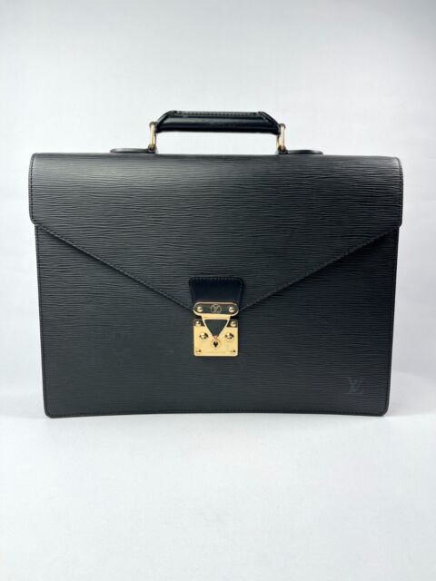 LOUIS VUITTON - Black Epi Leather Serviette Ambassador Briefcase LOUIS VUITTON - Black Epi Leather Serviette Ambassador Briefcase